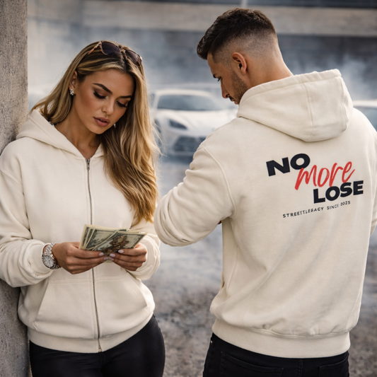 Herren Oversize Zipper Hoodie (No more lose)